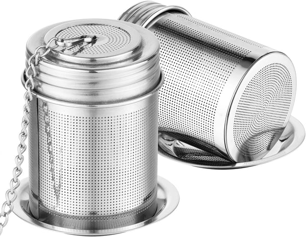 2 Packs Tea Filter, Cooking Infuser with Extra Fine Mesh Tea Ball Strainers in 304 Stainless Steel with Extended Chain