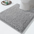 Yimobra Luxury Shaggy Toilet Bath Mat U-Shaped Contour Rugs for Bathroom, 24.4 X 20.4 Inches, Soft and Comfortable