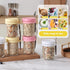 6 Pack Spoons,16 Oz (3 novelinks Overnight Oats Containers with Lids and Mason Jars, Leak Proof Overnight Oats Jars