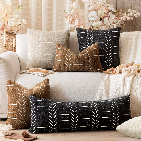 vivrudil 1818 Inch, Set 2, Home Dcor Decorative Boho Accent Chenille Throw Pillow Covers Textured Neutral Cushion