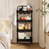 4-Tier Buzowruil Rolling Utility Cart, Storage Cart with Handle Multi-Purpose and Locking Wheels,with Hanging Basket