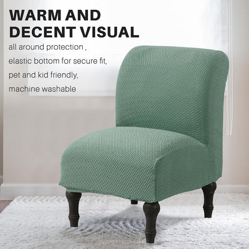 Armless MIFXIN Accent Chair Cover Knitted Stretch Slipper Chair Couch Slipcover Removable Washable Furniture Protector