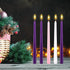 Mega Candles 5 pcs Unscented Christmas Advent Candles Set, Hand Poured Premium Wax Taper Candle 10 Inch