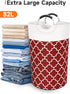 Large Laundry Basket, Collapsible Tall Hamper Bag with Handles for Waterproof Travel Bathroom College Essentials