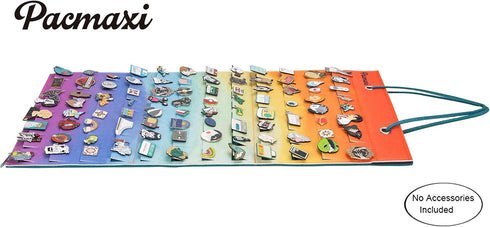 PACMAXI Hanging Brooch Pin Organizer - Display Pins Storage Case Holds Up to 96 Pins (S-96 Slots, Colorful)
