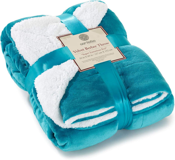 Genteele Sherpa Throw Blanket Super Soft Reversible Ultra Luxurious Plush Blanket, 50