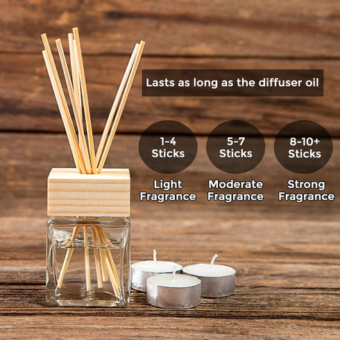 Reed Diffuser Sticks – 100 pcs Black Rattan Essential Oil Aroma Refill Wood Sticks for Spa, Fragrance, Aromatherapy (24
