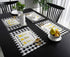 Victories Placemats for Dining Table - Summer Rural Lemon Gnomes Black White Buffalo Plaid, Set of 6