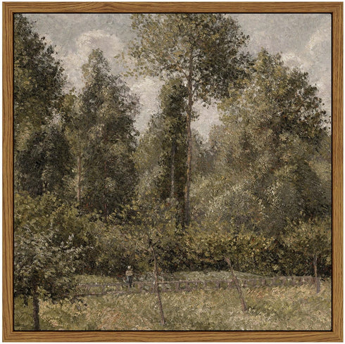 InSimSea Square Framed Canvas Wall Art, Farmhouse Poplars Natural Landscape Prints for Bedroom Living Room