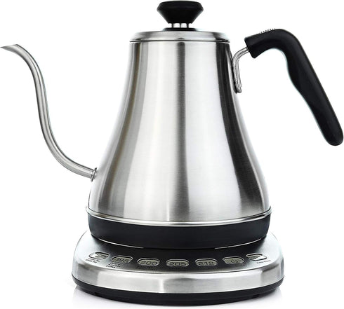 Gooseneck Electric Kettle with Temperature Control & Presets, 1L Stainless Steel Tea & Pour Over Coffee Kettle
