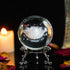HDCRYSTALGIFTS 60mm 3D Inner Carving Rose Flower Crystal Ball Paperweight with Silver Stand for Home Decor