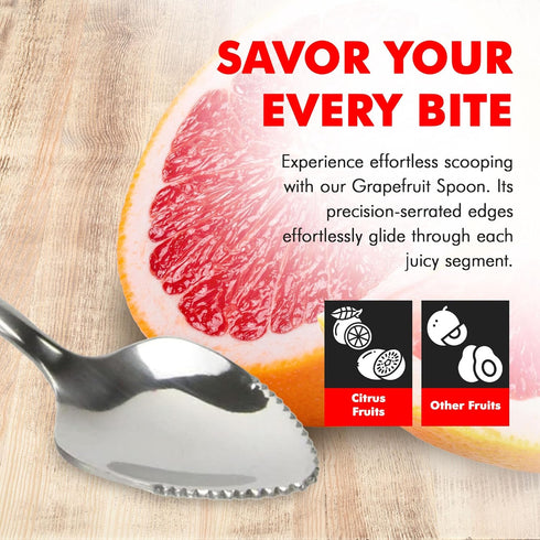 Chef Craft Select Serrated Grapefruit Spoon - 9 inch 2 piece set, Stainless Steel