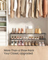 2-Tier 15-18 11.8 46.1 14.6 Inches, ULSA032B01 SONGMICS Shoe Rack, Shoe Organizer, Metal Storage Shelf, Upright