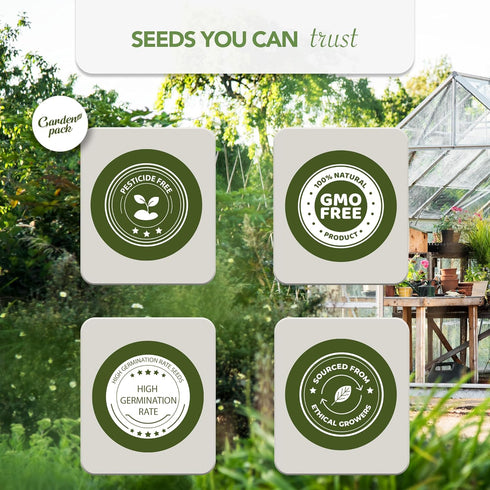 Pack 75 30,000 Garden Grow Your Own Kit - Varieties of Herb, Flower and Vegetable Seeds - Gardening Gifts for Men