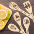 5Pcs Lemon Wooden Cooking Spoons Set - Summer Lemon Theme Kitchen Utensils, Natural Non-Stick Carve Burned Bamboo Spoon