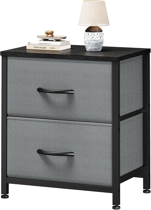 Sweetcrispy Nightstand with 2 Storage Drawers, 20" Height End Tabl Small Bed