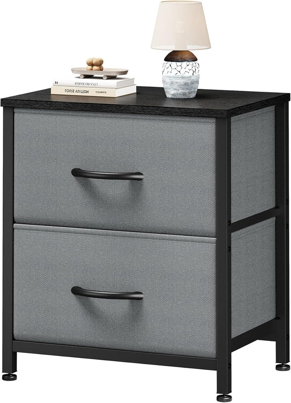 Sweetcrispy Nightstand with 2 Storage Drawers, 20" Height End Tabl Small Bed