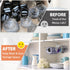 2 Pack 20 Tumbler Lid Organizer, Horizontal Tumbler Lid Storage Hook Up to Lids, Space Saving Cup Lid Holder Under