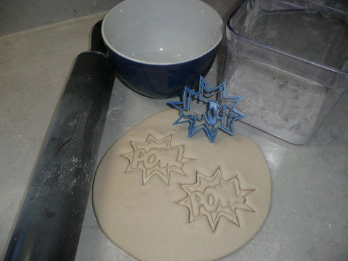 POW SIGN QUOTE SUPERHERO COOKIE CUTTER, MADE IN USA PR3196