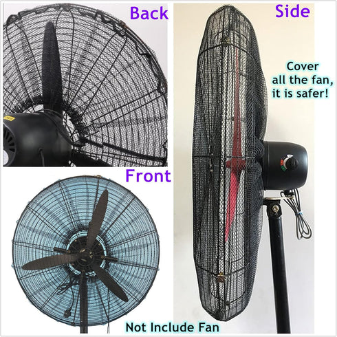 2 PACK Fan Cover for 30 Inch Industrial Pedestal Fan, Dust Cover for Kids Finger Protection, Washable, Reusable
