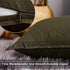 Jeanerlor 18"x18" Solid Cotton Linen Green Throw Pillow Case, 2 Packs, Decorative Pillowcase for Chair/Bed/Couch