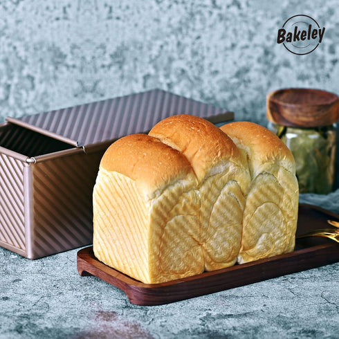 Pullman Loaf Pan with Lid, 1Lb Non-Stick Rectangle Toast Box for Oven Baking, Dough Capacity 8.3" x 4.8" x 4.3"