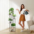 6 Tier Plant Stand Indoor Outdoor, Wood Metal Corner Shelf, Multiple Flower Pot Rack Holder Shelves, Planter Shelf