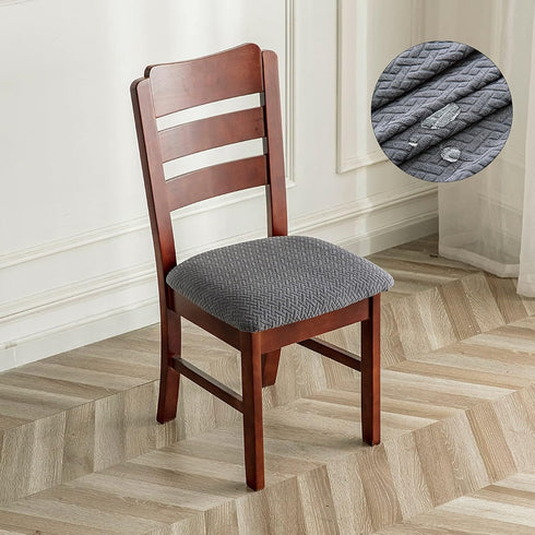 Genina Waterproof Dining Chair Covers for Kitchen Room Chairs, Dark Gray, 4 Pcs Slipcovers