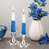 Rite Lite Blue & White Shabbat Candles – Premium 12 Pack Traditional Dinner Table Candles with Gift Box