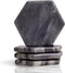 Mela Artisans Black Marble Coasters Set of 4 4-Inch Hexagon Stone Coasters