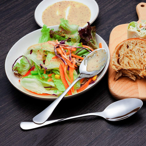 12 Pcs Dinner Spoon Set, Premium Food Grade Stainless Steel, 7.3 Inch, Mirror Finish & Dishwasher Safe