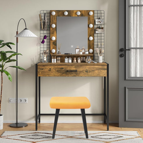 Pack 4 Deisy Dee Velvet Rectangle Vanity Stool Covers, Small Footstool Ottoman Covers of (Golden)