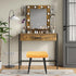 Pack 4 Deisy Dee Velvet Rectangle Vanity Stool Covers, Small Footstool Ottoman Covers of (Golden)