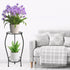 NOAMOO 2 25.2 inch Metal Plant Stand Tier Indoor Outdoor, Tall Flower Pot Shelf Rustproof Stable Corner Stand, Multiple