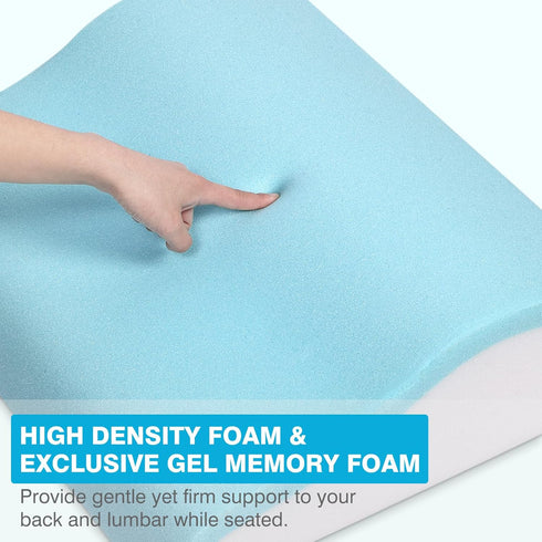 TANYOO Back Support Pillow for Recliner Dual Layer Lumbar Support Pillow with Gel Memory Foam Ergonomic Orthopedic