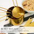STYLED SETTINGS 8-Piece Gold Measuring Cups and Spoons Set, Stackable Brass Kitchen Accessories for Baking