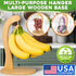 Countertop, Banana Holder w/ Hanging Hook, Rustic Wooden Grape Stand for Kitchen Bamboo Fruit Hanger To Keep Bananas