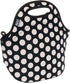 BUILT Gourmet Getaway Soft Neoprene Lunch Tote Bag, Lightweight, Insulated, One Size, Big Dot Black & White