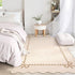 5x7 GarveeHome Scalloped Bow Rug for Living Room, Solid Beige Rug for Dorm, Washable Rugs Soft Low Pile Non Slip