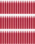 Mega Candles 48 pcs Unscented Straight Red Taper Candles, Hand Poured Wax, 5 Inch x 3/4 Inch