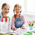 48 Chunful Pieces Coloring Goodie Gift Bags for Kids Birthday Party Reusable Coloring Tote Bags Cute Cartoon Colorful