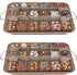 Ailelan Non-Stick Brownie Pan with Dividers, 18 Pre-slice Brownie Tray, Muffin and Cupcake Pan for Baking
