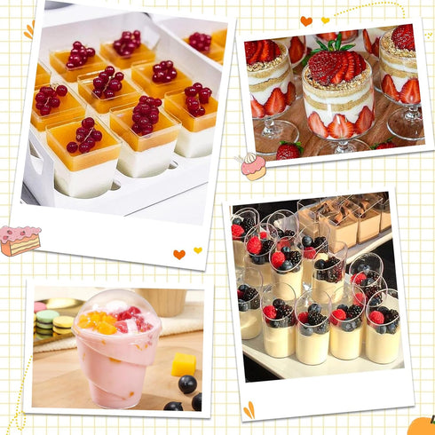 380 Pack 5 oz LifeIdeas Mini Dessert Cups with Spoons and lids, Mini Clear Parfait Cups, Shooters Cups for Party, Round