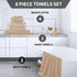 Cosy Family 8-Piece Set, 2 2 4 Microfiber Towel Bath Towels, Hand Towels, and Wash Cloths, Ultra Soft Highly Absorbent
