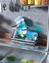 Consumest Sink Caddy - Kitchen Sponge Holder & Dish Brush Holder with Drip Tray, Stainless Steel Rustproof - Silver