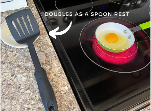 Crack'em Egg Cracker & Spoon Rest (Jet Black) - Perfectly Cracks Eggs & Contains Messes, Easy to Use