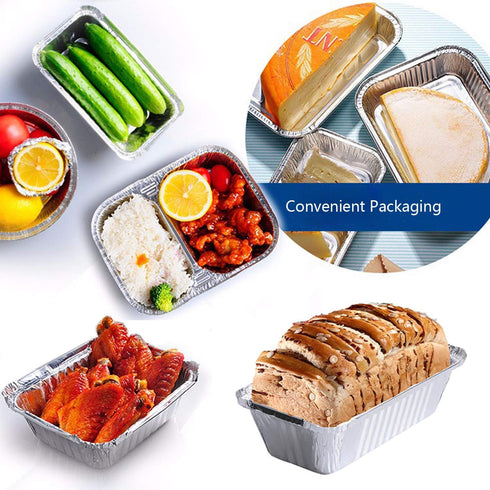 50 Pack 1Lb Mini Loaf Pans, Heavy Duty Disposable Aluminum Foil Bread Tins, Oven Safe Standard Size - 6" X 3.5"