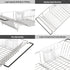 SIMPLE HOUSEWARE Large Stainless Steel Dish Drainer Drying Rack with Utensil Holder, Chrome