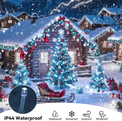 66FT 200 34 Color Changing Christmas Lights Outdoor, LED Colors String Lights with Remote Multicolor Plug in Waterproof
