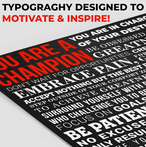 A Champion's Mantra Motivational Poster, 12 x 16 Unframed Cardstock Print, Inspirational Wall Art Décor for Bedroom,